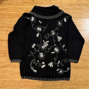 Vintage Victoria Harbour pearl beaded turtleneck sweater